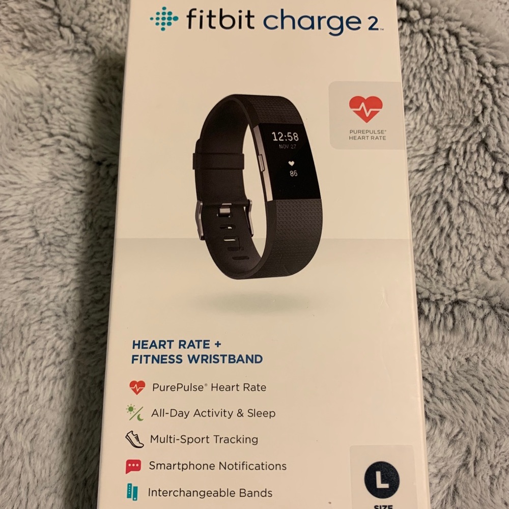 Fitbit charge 2 with accessories and box